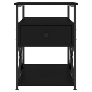 Comodino Nero 40x42x55 cm in Legno Multistrato 826073