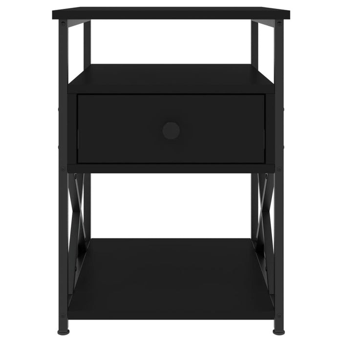 Comodino Nero 40x42x55 cm in Legno Multistrato 826073