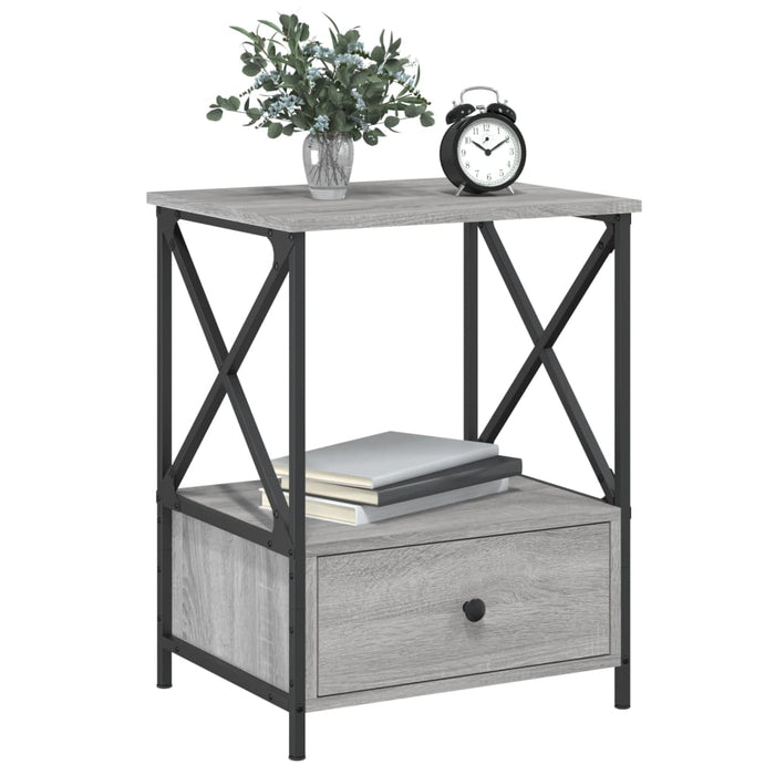 Comodini 2 pz Grigio Sonoma 50x41x65 cm in Legno Multistrato 826090