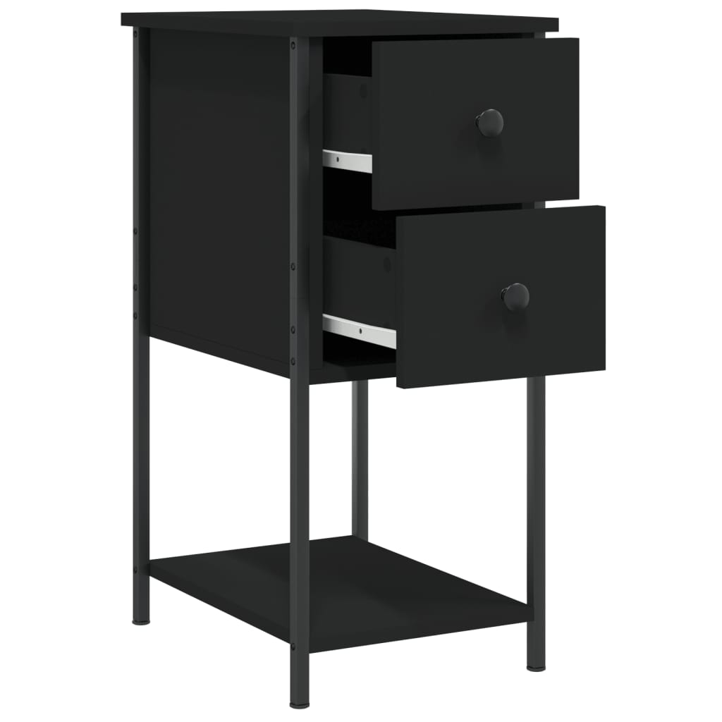 Comodino Nero 32x42x70 cm in Legno Multistrato 826093