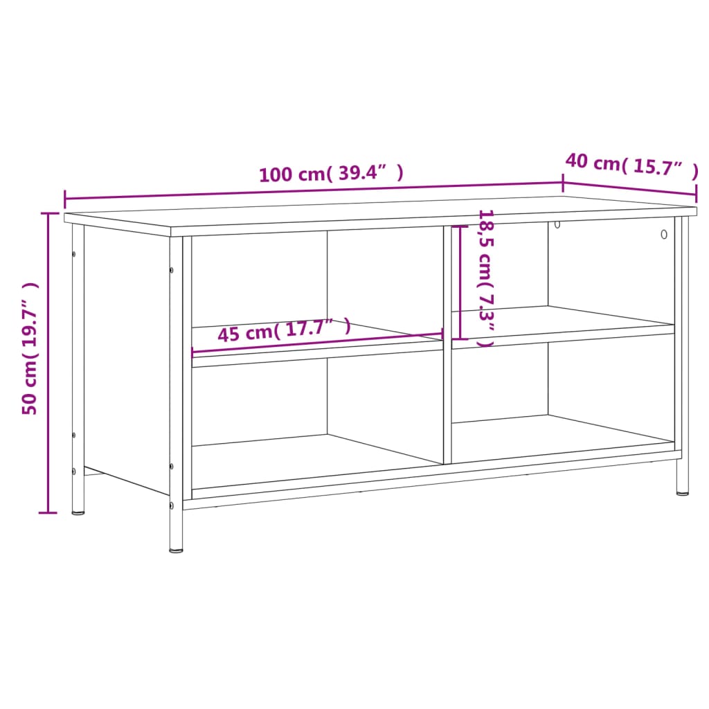 Mobile Porta TV Grigio Sonoma 100x40x50 cm in Legno Multistrato 832776