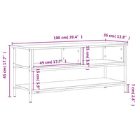 Mobile Porta TV Grigio Sonoma 100x35x45 cm in Legno Multistrato 832786