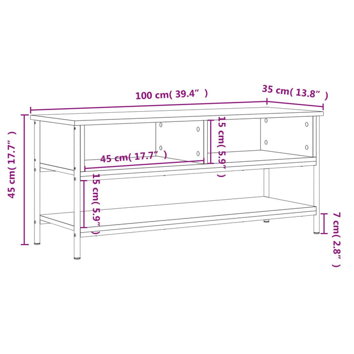 Mobile Porta TV Grigio Sonoma 100x35x45 cm in Legno Multistrato 832786