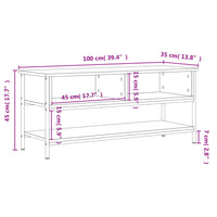 Mobile Porta TV Rovere Marrone 100x35x45cm in Legno Multistrato 832787