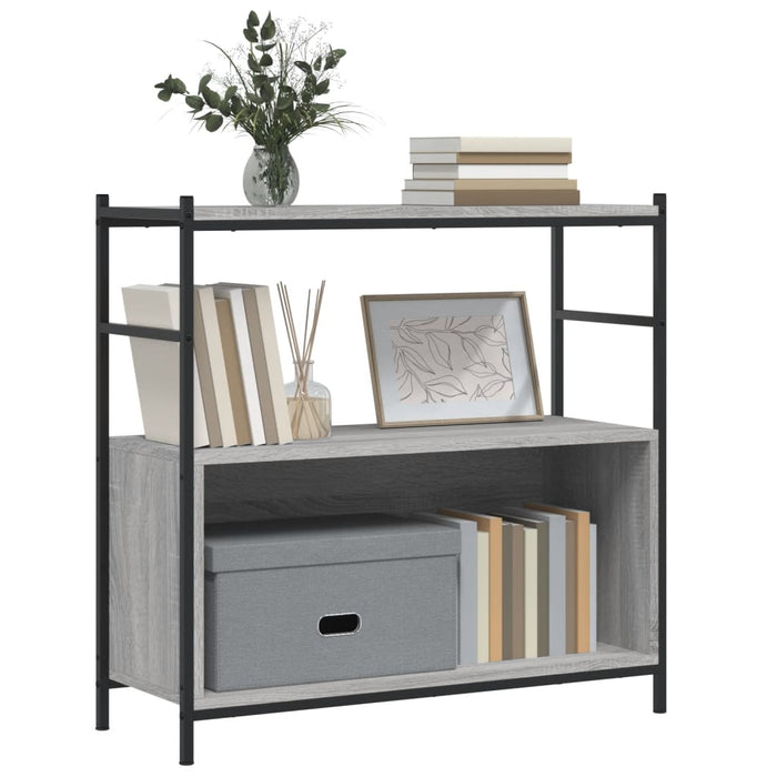 Libreria Grigio Sonoma 80x30x78,5 cm Legno Multistrato e Ferro 832796