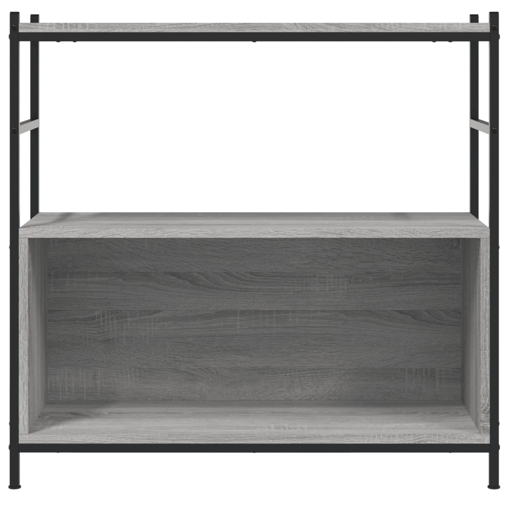 Libreria Grigio Sonoma 80x30x78,5 cm Legno Multistrato e Ferro 832796