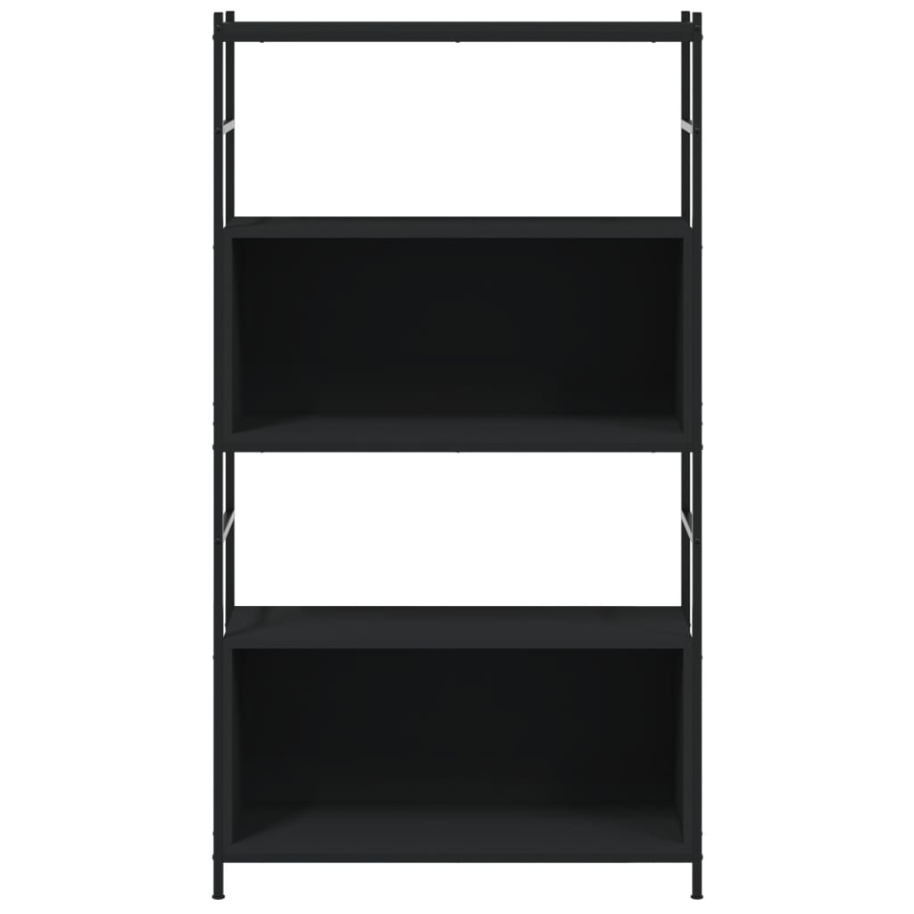 Libreria Nera 80x30x145,5 cm in Legno Multistrato e Ferro 832798