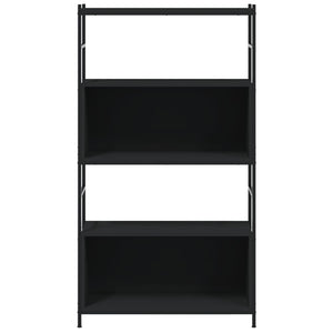 Libreria Nera 80x30x145,5 cm in Legno Multistrato e Ferro 832798