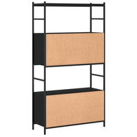 Libreria Nera 80x30x145,5 cm in Legno Multistrato e Ferro 832798