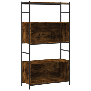 Libreria Rovere Fumo 80x30x145,5cm in Legno Multistrato e Ferro 832800