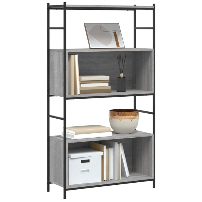 Libreria Grigio Sonoma 80x30x145,5 cm Legno Multistrato e Ferrocod mxl 106056