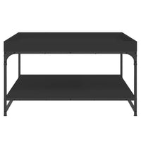 Tavolino da Salotto Nero 80x80x45 cm Legno Multistrato e Ferro 832813