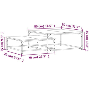 Tavolini Impilabili 2 pz Rovere Sonoma in Legno Multistrato 832819