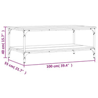 Tavolino da Salotto Nero 100x55x40 cm in Legno Multistrato 832833