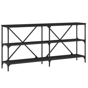 Tavolo Consolle Nero 160x30x75 cm Legno Multistrato e Ferro 832848