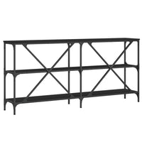 Tavolo Consolle Nero 160x30x75 cm Legno Multistrato e Ferro 832848