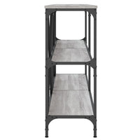 Tavolino Grigio Sonoma 160x30x75cm in Legno Multistrato e Ferro 832851