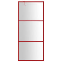 Parete per Doccia Walk-in Vetro Trasparente ESG 80x195 cm Rossa 154934