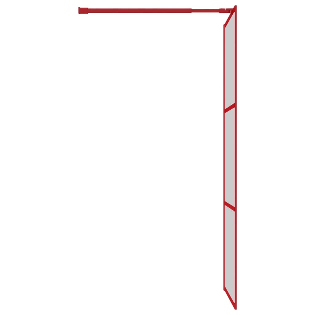 Parete per Doccia Walk-in Vetro Trasparente ESG 80x195 cm Rossa 154934