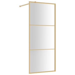 Parete per Doccia Walk-in Vetro Trasparente ESG 80x195 cm Oro 154935