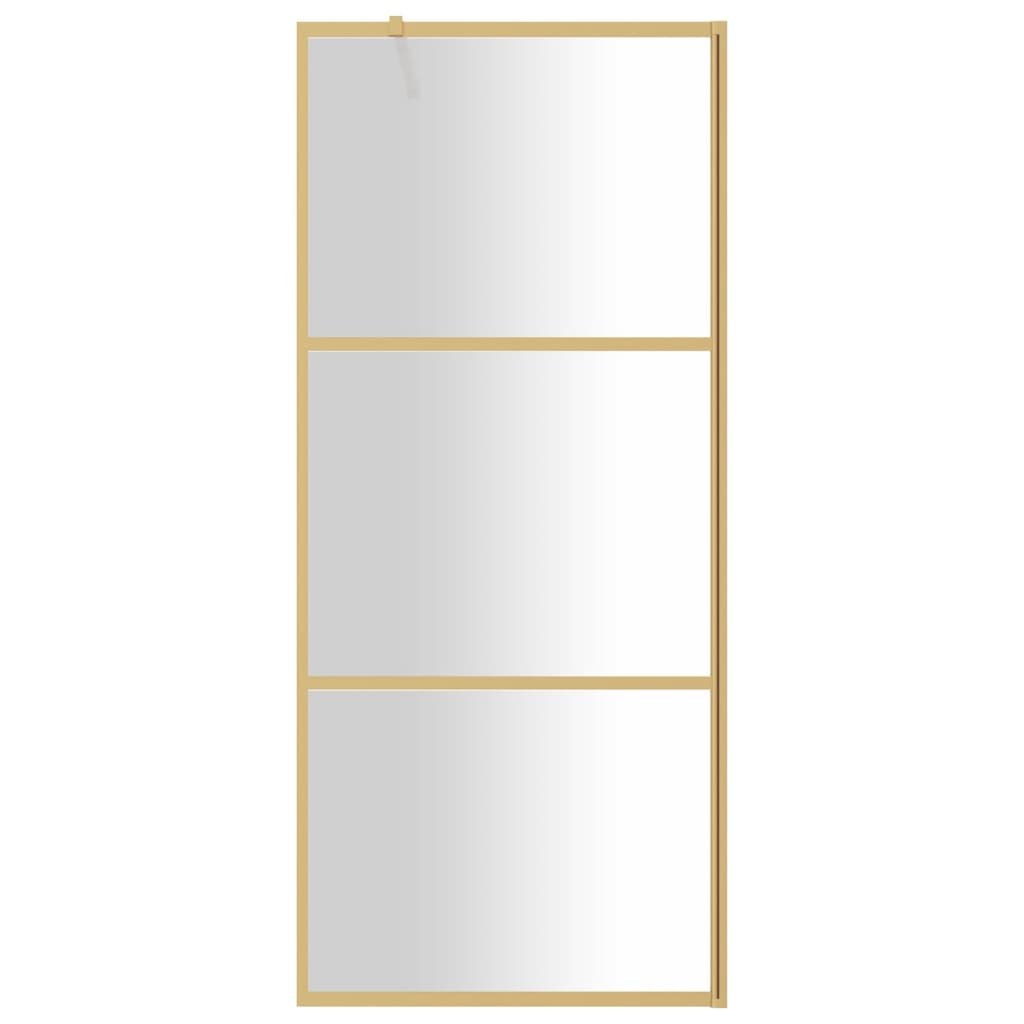 Parete per Doccia Walk-in Vetro Trasparente ESG 80x195 cm Oro 154935