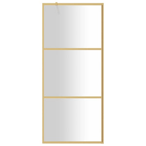 Parete per Doccia Walk-in Vetro Trasparente ESG 80x195 cm Oro 154935