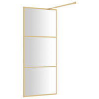 Parete per Doccia Walk-in Vetro Trasparente ESG 80x195 cm Oro 154935