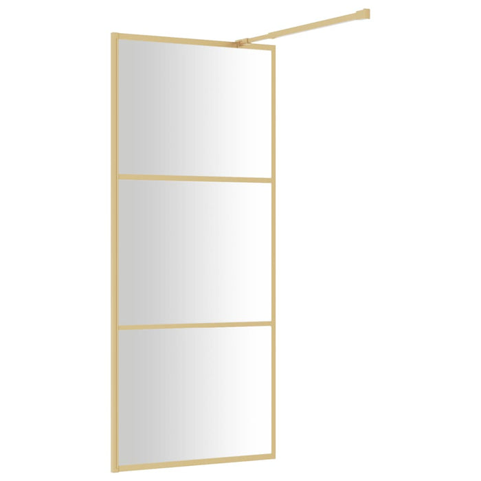 Parete per Doccia Walk-in Vetro Trasparente ESG 80x195 cm Oro 154935