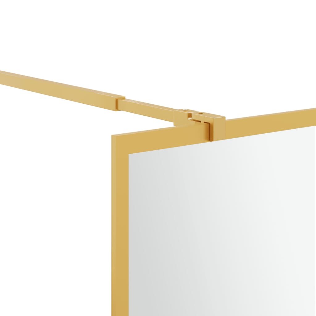 Parete per Doccia Walk-in Vetro Trasparente ESG 80x195 cm Oro 154935