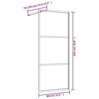 Parete per Doccia Walk-in Vetro Trasparente ESG 80x195 cm Oro 154935