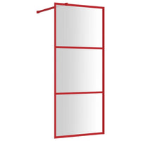 Parete per Doccia Walk-in Vetro Trasparente ESG 90x195 cm Rossa 154936