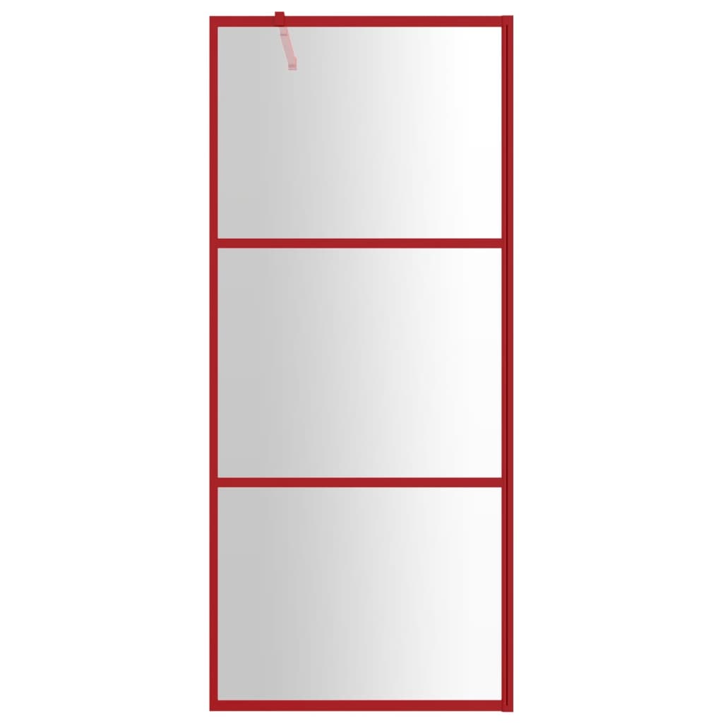 Parete per Doccia Walk-in Vetro Trasparente ESG 90x195 cm Rossa 154936