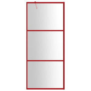 Parete per Doccia Walk-in Vetro Trasparente ESG 90x195 cm Rossa 154936