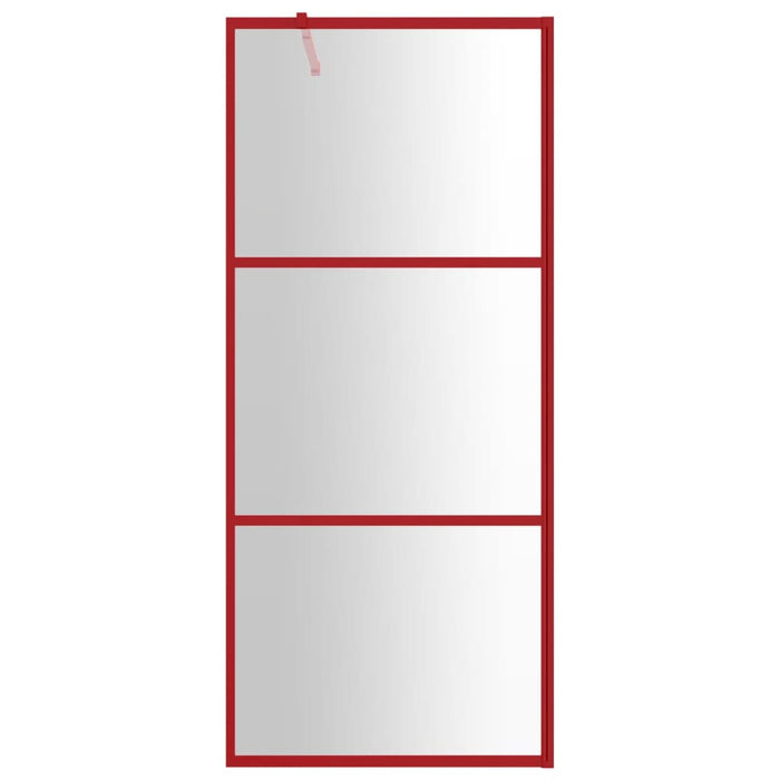 Parete per Doccia Walk-in Vetro Trasparente ESG 90x195 cm Rossa 154936