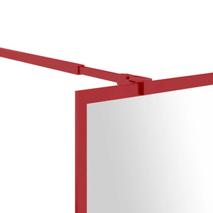 Parete per Doccia Walk-in Vetro Trasparente ESG 90x195 cm Rossa 154936