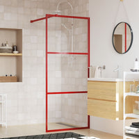 Parete per Doccia Walk-in Vetro Trasparente ESG 90x195 cm Rossa 154936