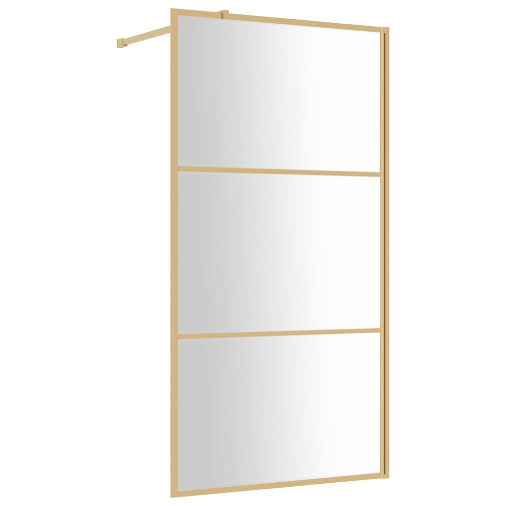 Parete per Doccia Walk-in Vetro Trasparente ESG 100x195 cm Oro 154939