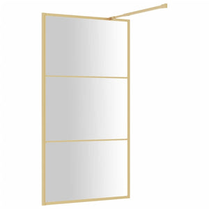 Parete per Doccia Walk-in Vetro Trasparente ESG 100x195 cm Oro 154939