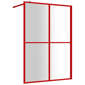 Parete per Doccia Walk-in Vetro Trasparente ESG 140x195cm Rossa 154950