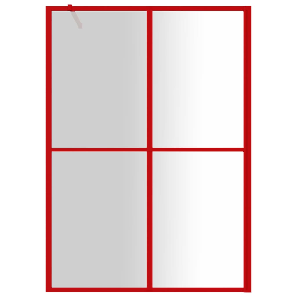 Parete per Doccia Walk-in Vetro Trasparente ESG 140x195cm Rossa 154950