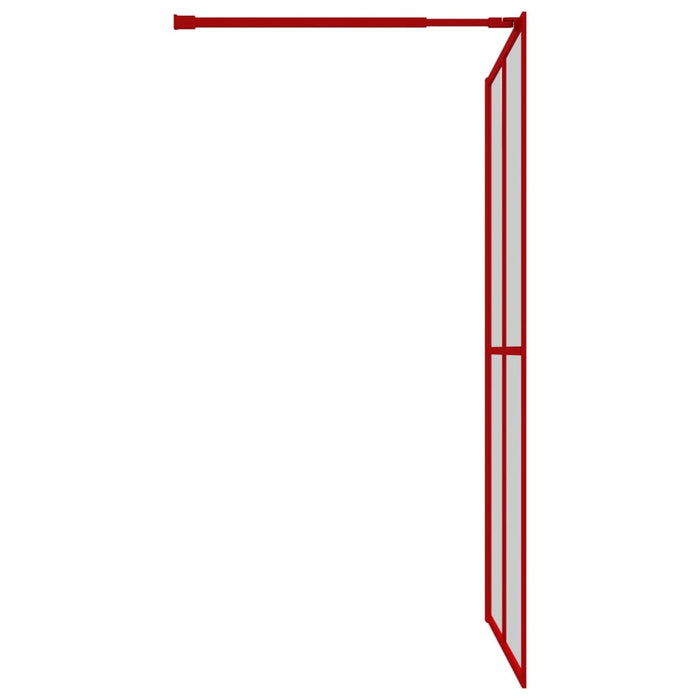 Parete per Doccia Walk-in Vetro Trasparente ESG 140x195cm Rossa 154950