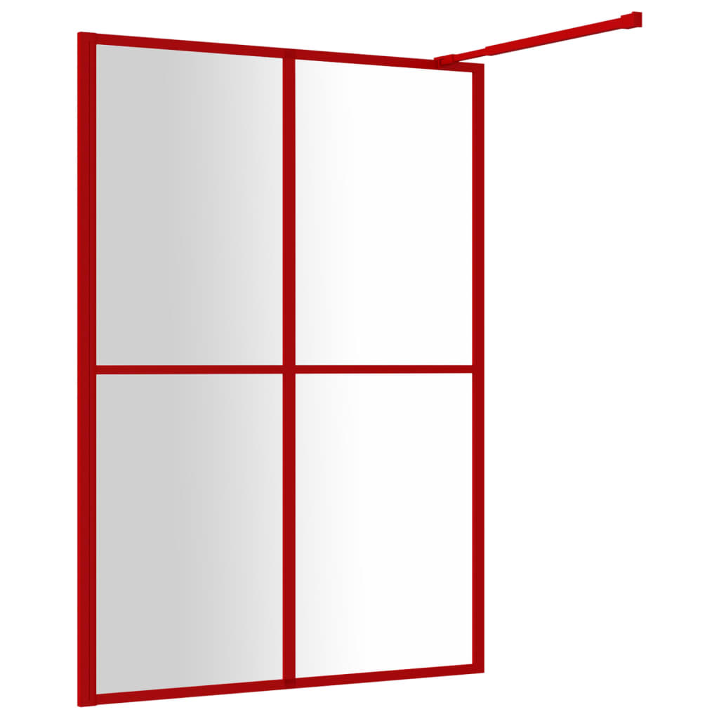 Parete per Doccia Walk-in Vetro Trasparente ESG 140x195cm Rossa 154950