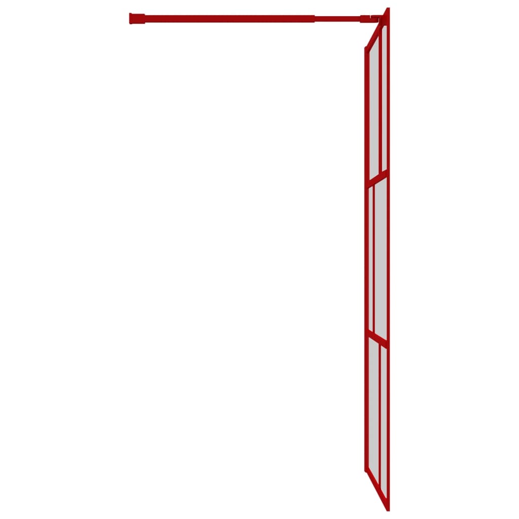 Parete per Doccia Walk-in Vetro Trasparente ESG 115x195cm Rossa 154958