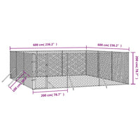 Cuccia per Cani da Esterno Argento 6x6x2 m in Acciaio Zincato 3190460