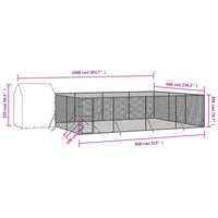 Cuccia Cani da Esterno Tetto Argento 10x6x2,5 m Acciaio Zincato 3190480