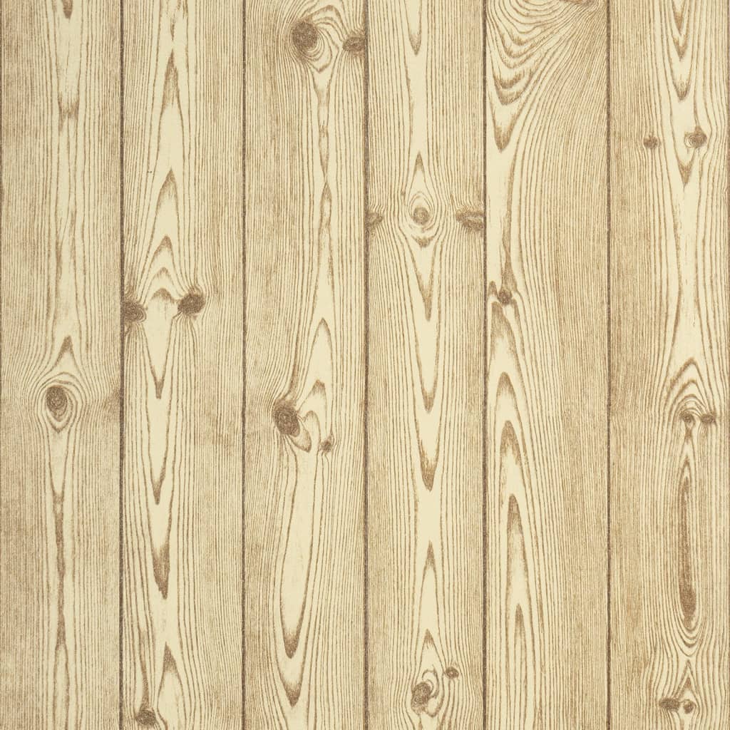 Carta da Parati 3D Venature Legno Marrone 353407