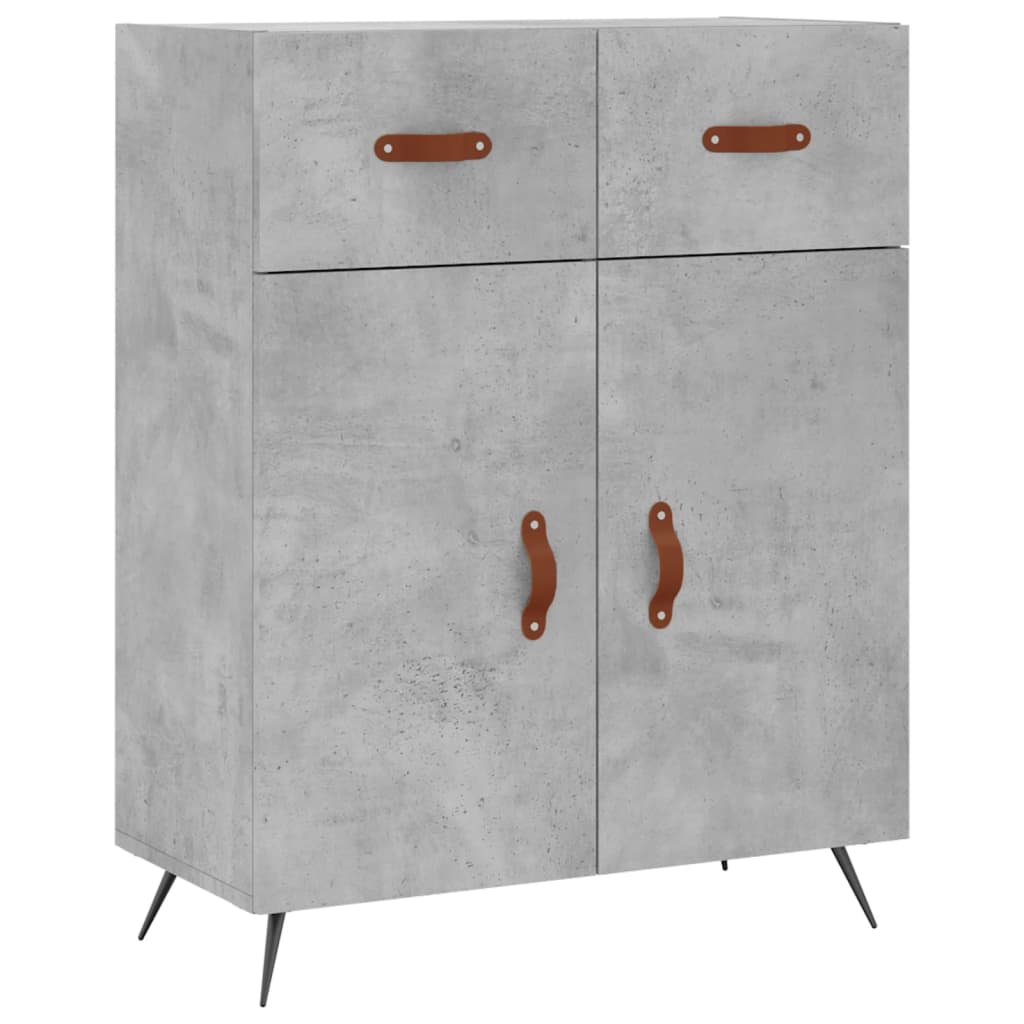 Credenza Grigio Cemento 69,5x34x90 cm in Legno Multistrato 827952