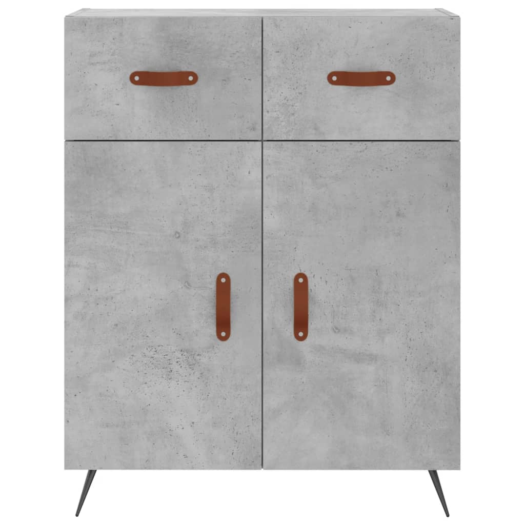 Credenza Grigio Cemento 69,5x34x90 cm in Legno Multistrato 827952