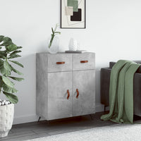 Credenza Grigio Cemento 69,5x34x90 cm in Legno Multistrato 827952