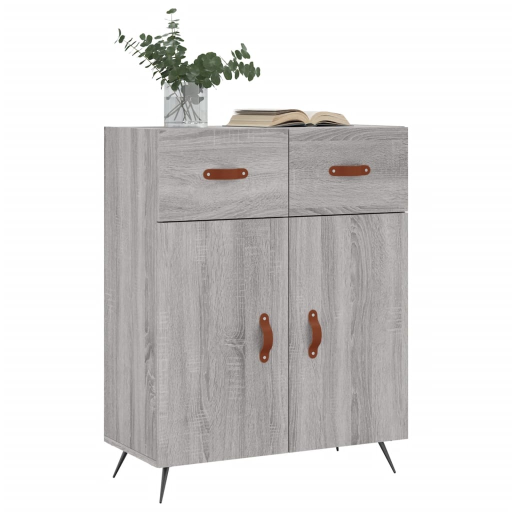 Credenza Grigio Sonoma 69,5x34x90 cm in Legno Multistrato 827954